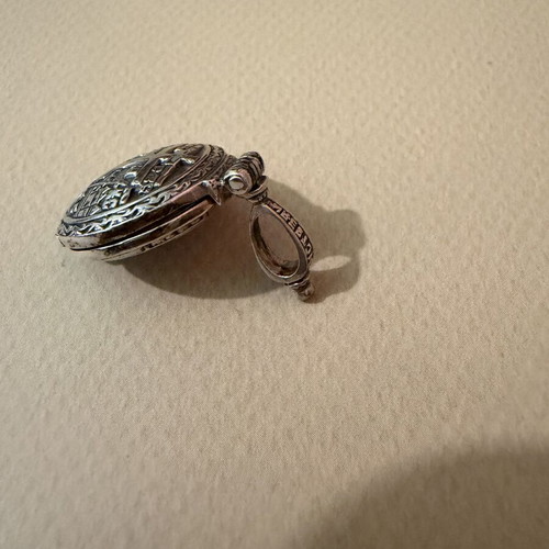 Silver opening pendant with Virgin Mary and cross, Triantopoulos
