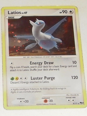 Pokemon Holo Latios card used from Pop Series 7 set 4/17