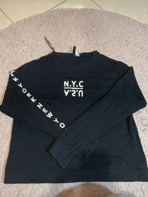 H&M long-sleeve blouse used, black, size L