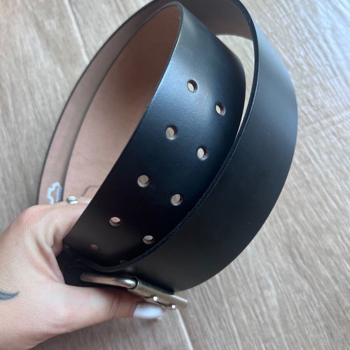 Leather belt, black, size 120