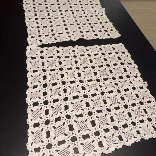 Handmade crochet doilies set of 2 pieces 36x36 cm new