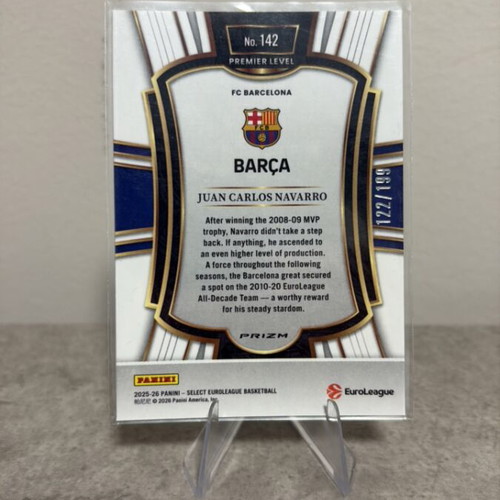 2025-26 Panini Select EuroLeague Red Prizm #142 Juan Carlos Navarro card