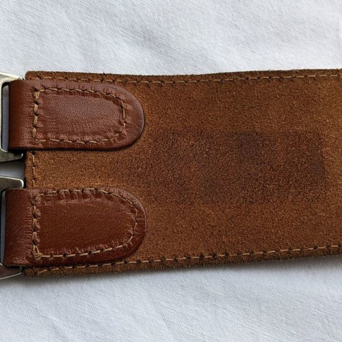 Leather belt with watches vintage used, size XS