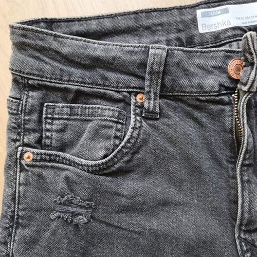 Bershka Women's Denim Bermuda Shorts used, size Small, black