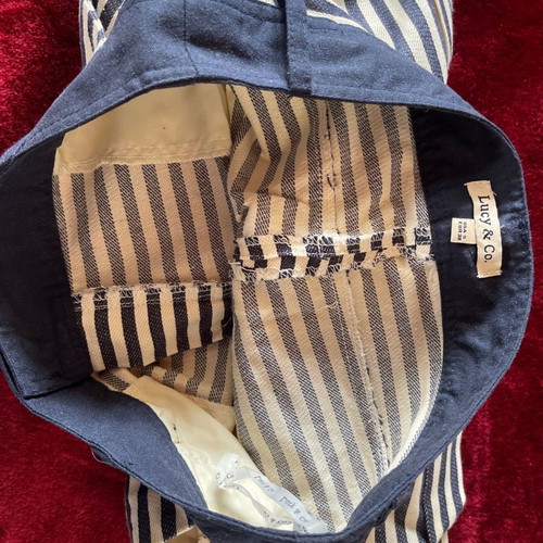 Lucy & Co women's striped white beige shorts used, size Small S