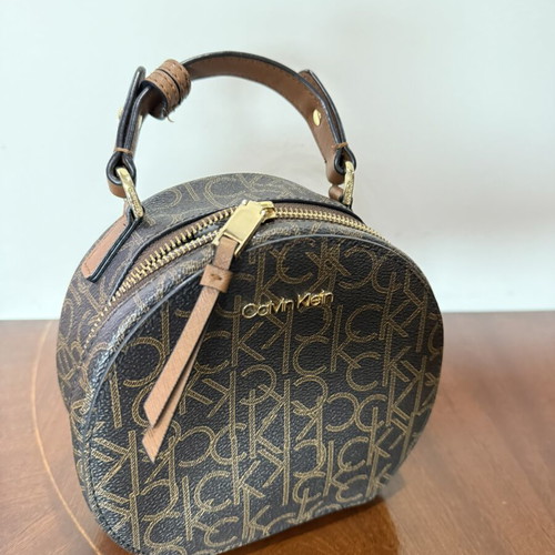 Calvin Klein round crossbody bag, brown