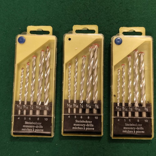 Steinbohrer masonry drill set, 15 pieces in 3 cases