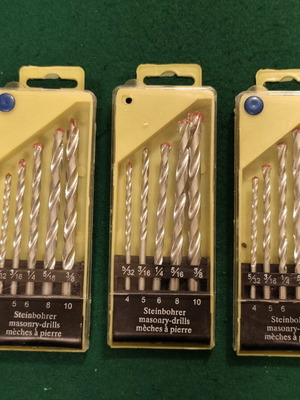Steinbohrer masonry drill set, 15 pieces in 3 cases