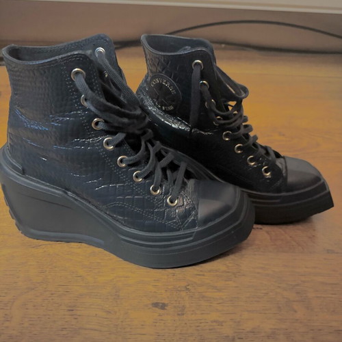 Converse leather Chuck 70 de Luxe Wedge shoes like new, blue