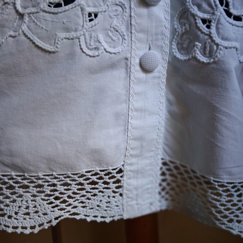 Vintage traditional blouse with embroidery and handmade lace like new