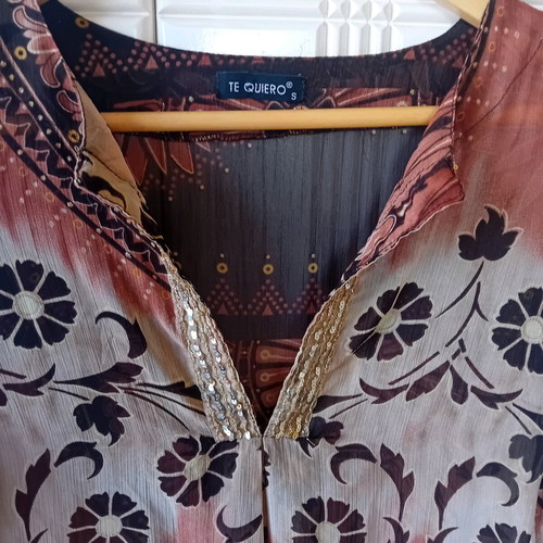 Tequiero caftan dress used with golden details size M