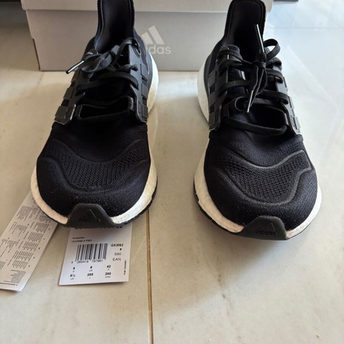 Adidas Ultra Boost athletic shoes, black, size 42