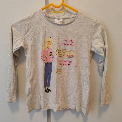 Zara blouse used for 8 years with 2 playing cards on sleeve
