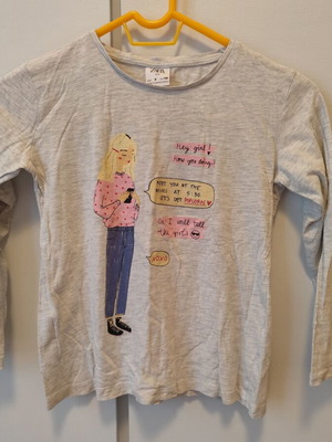 Zara blouse used for 8 years with 2 playing cards on sleeve