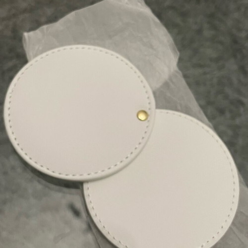 Dior compact mirror new with white leather look and gold details