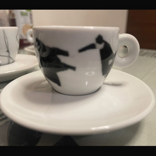 Illy espresso cups unused vintage set of 6 from 1997 by Mario Giacomelli