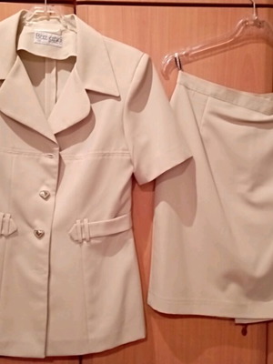 Summer set jacket and skirt beige Baziana like new