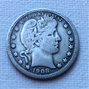 Quarter Dollar-1908- United States of America