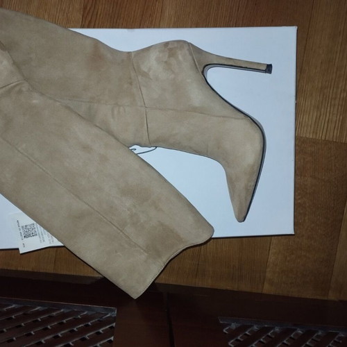 Sante suede women's boots with high heel new, beige