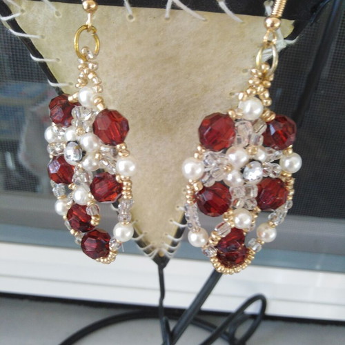 Handmade knitted beaded earrings new