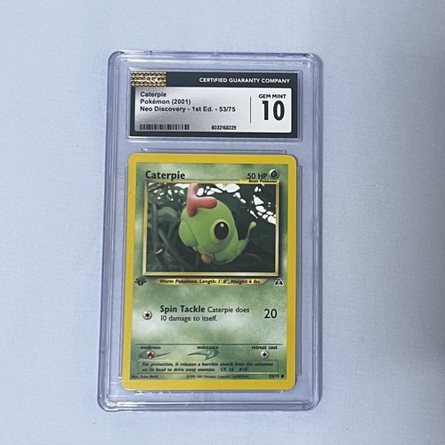 Pokemon CGC Slab Caterpie 53/75 Neo Discovery 1st Edition gem mint 10
