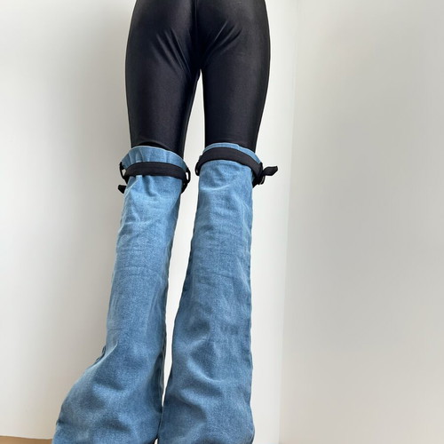 Trend denim pants like new, black and blue, sizes S/M