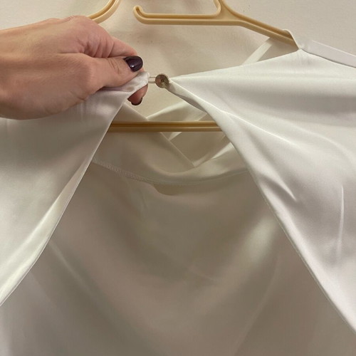 Nash dress white size S like new with open back and gold button
