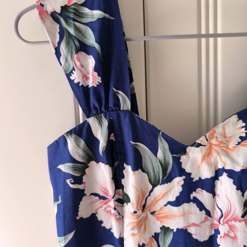 Floral poplin dress like new, blue multicolor, size S
