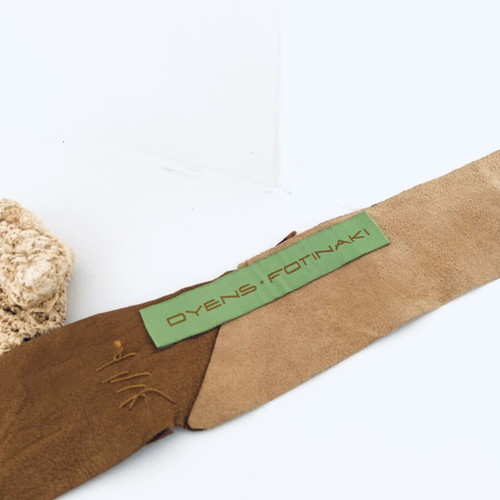 Leather belt handmade by DYENS + FOTINAKI like new, adjustable size