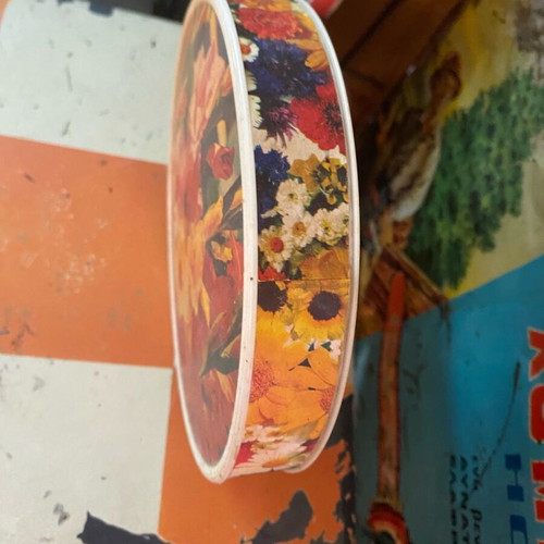 Plastic box used, round, 20 cm diameter, Greek made