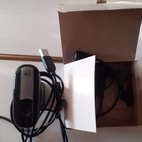 Logitech USB camera and clip microphone used