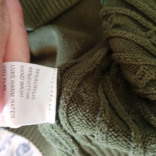 The Bostonians zip-up cardigan used, dark green, size M