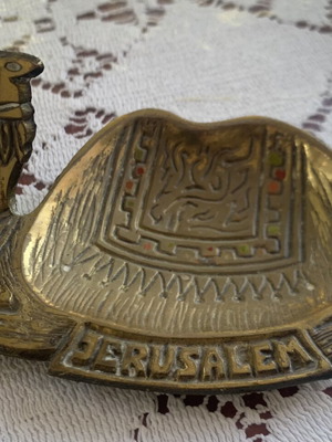 Vintage μπρούτζινο τασάκι καμήλα Jerusalem