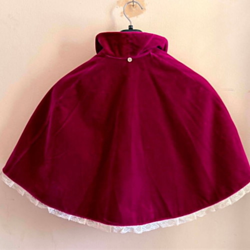 Velvet handmade cape cherry vintage like new