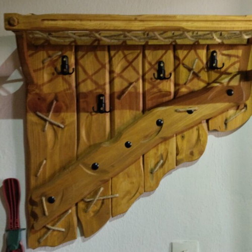 Handmade Room Hanger with Canvas Top for Hats and Bags