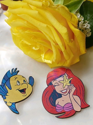 Ariel and Bubble Earrings new, wooden multicolor
