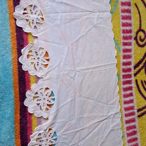 Cutwork doily used, dimensions 36x75