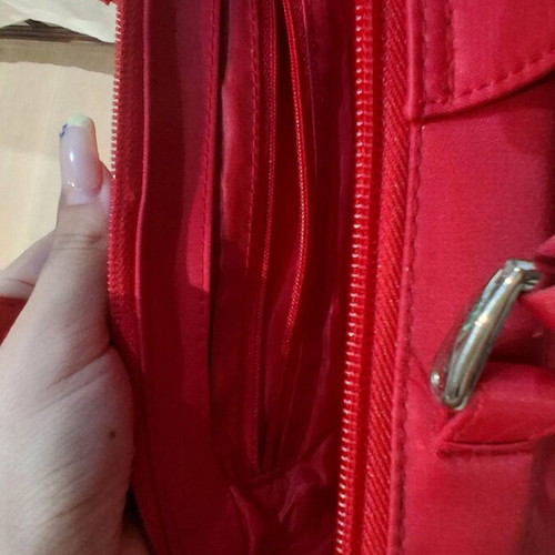 Clarins shoulder bag red like new