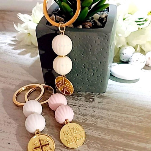 Handmade martyrika keychains with double-sided Konstantinato