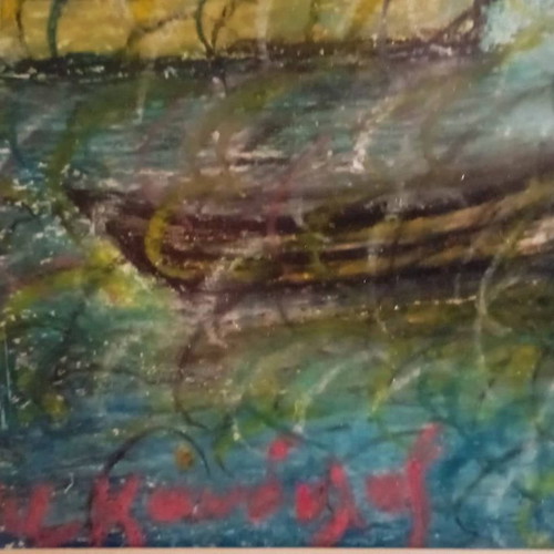 Pastel by Michalis Kandylis Signed in Excellent Condition