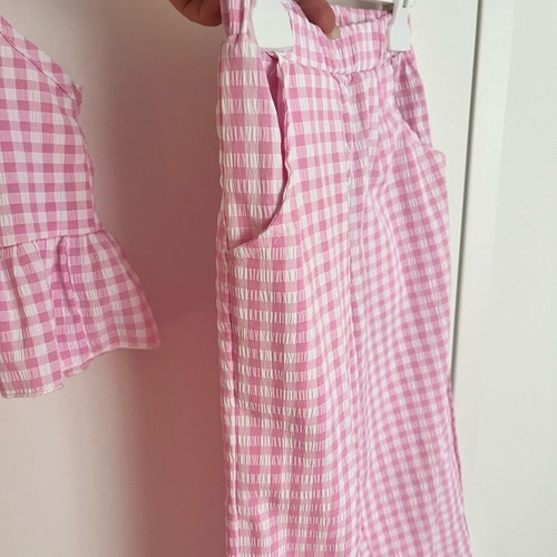 Pink checked set for girls 3-4 years like new