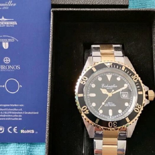 Eichmüller 1950 Premium Bi-Tone Men's Diver Watch, 20 ATM