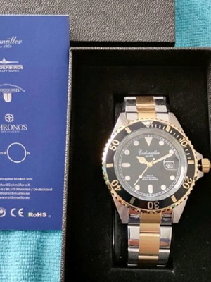 Eichmüller 1950 Premium Bi-Tone Men's Diver Watch, 20 ATM