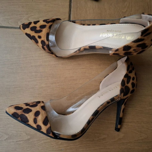 Alta Moda 9cm Leopard Pumps with Transparency like new