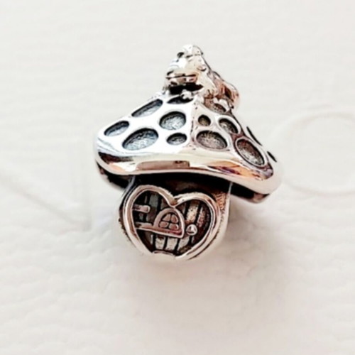 Pandora s925ALE charm 'Mushroom and Frog' silver