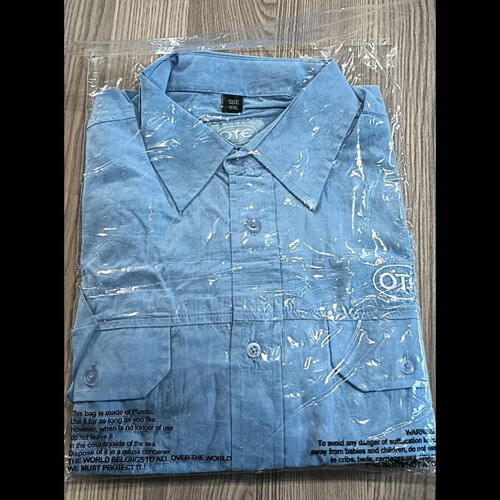 Work shirt sky blue long sleeve size 2 XXL with OTE logo new