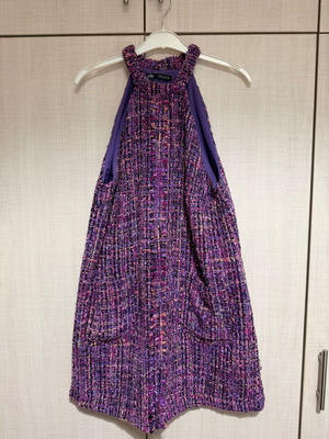 Zara φόρεμα tweed halterneck, σαν καινούργιο, μωβ