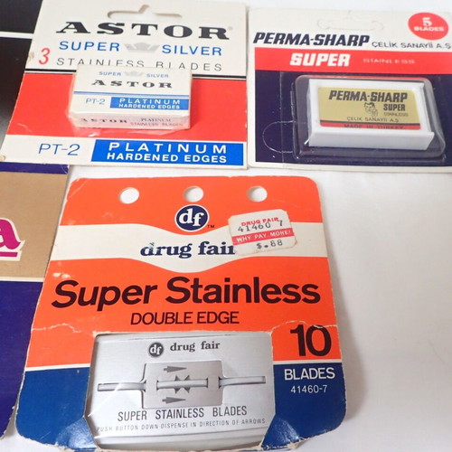 Vintage double edge razor blades pack of five, new