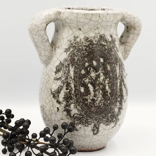 Brutalist Italian vase used, ceramic, handmade