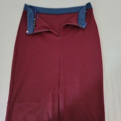 Raxevsky skirt and blouse set like new, burgundy with blue belt